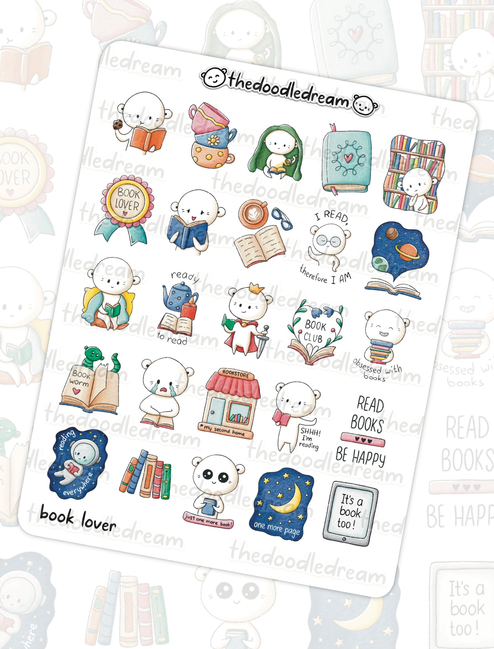 Book Lover Sticker Sheet